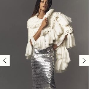 🌸🌸Anthropologie Cream Knit Wrap